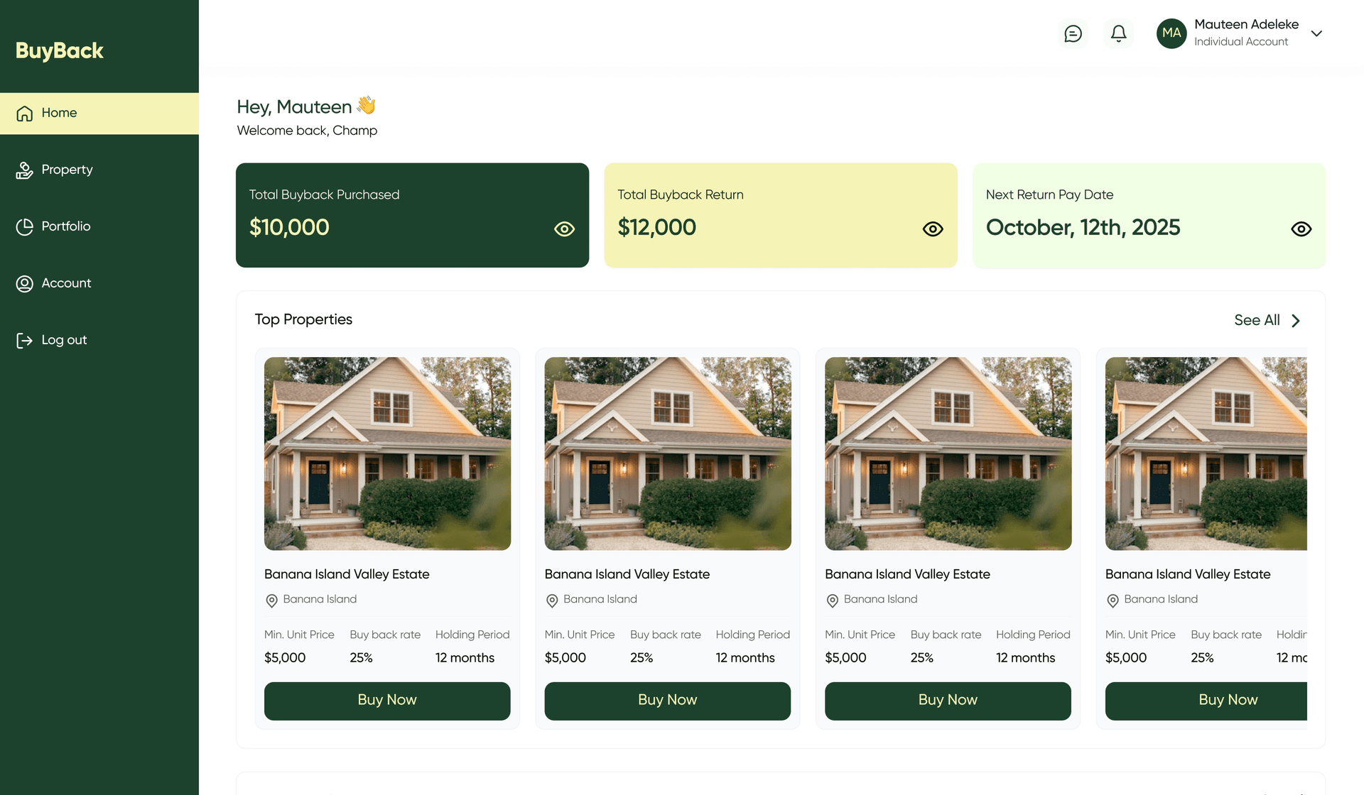 Buyback Web Application